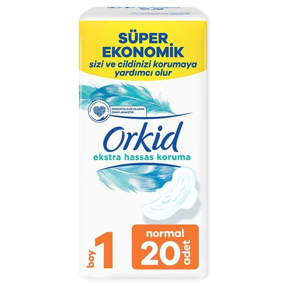 Orkid Extra Hassas Koruma Dörtlü Hijyenik Ped Normal 20'li (Boy 1)