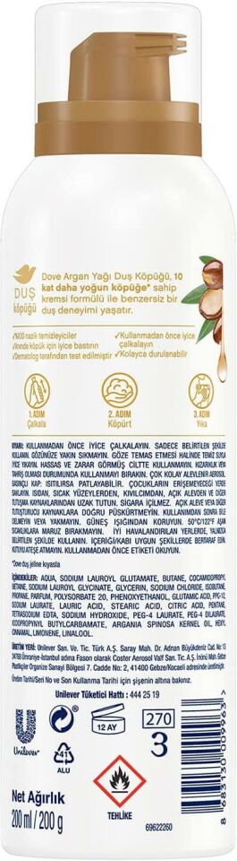 Dove Argan Yağı Köpük Duş Jeli 200 Ml