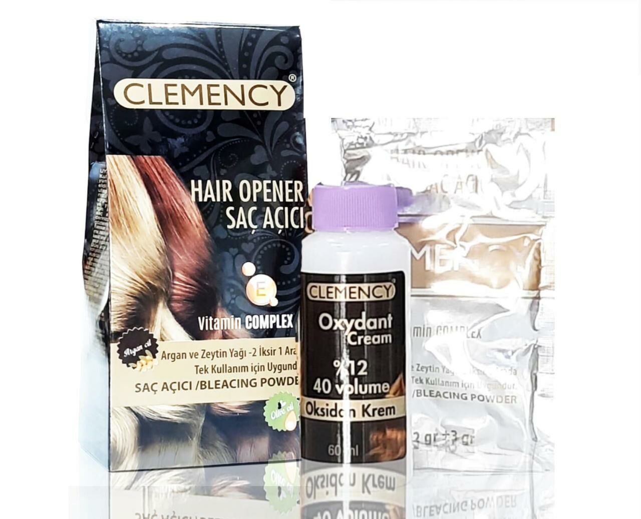 Clemency Argan Ve Zeytin Yağlı 2 İksir Bir Arada Saç Açıcı Toz + Suyu