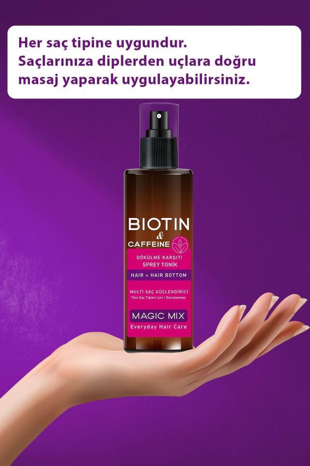 Procsin Magic Mix Biotin ve Kafein İçeren Saç Kökü Güçlendirici Hızlı Uzamaya Yardımcı Tonik 110 ml