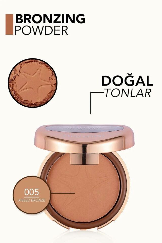 Flormar Bronzing Powder 05 - BR05 KISSED BRONZE Yumuşak Dokulu & Doğal Işıltılı Kompakt Bronzlaştırıcı Pudra