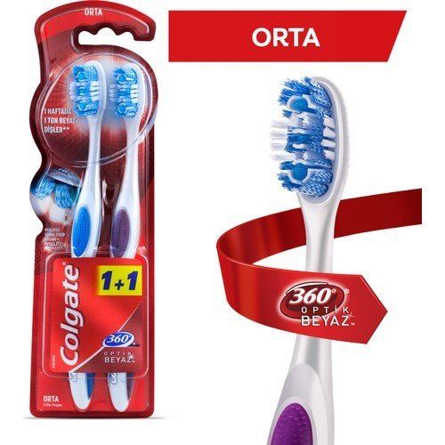 Colgate Diş Fırçası 360 Optik Beyaz Orta 1+1