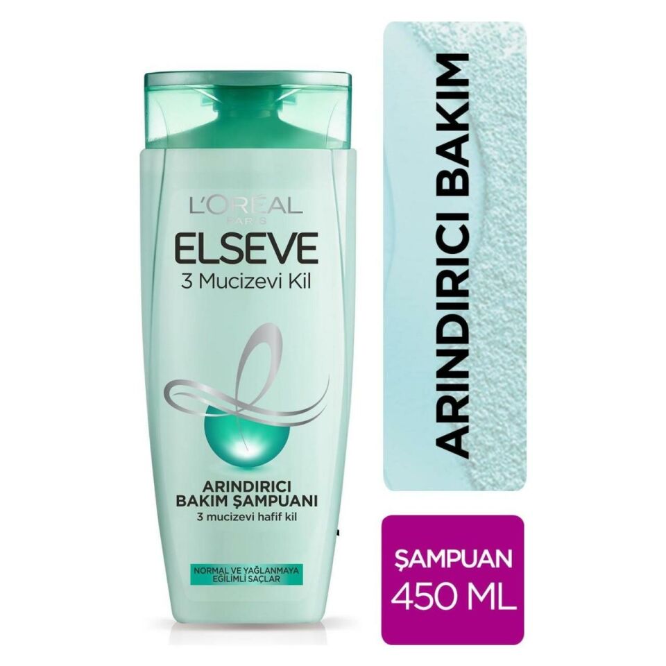 Elseve Şampuan 3 Mucizevi Kil 450 Ml