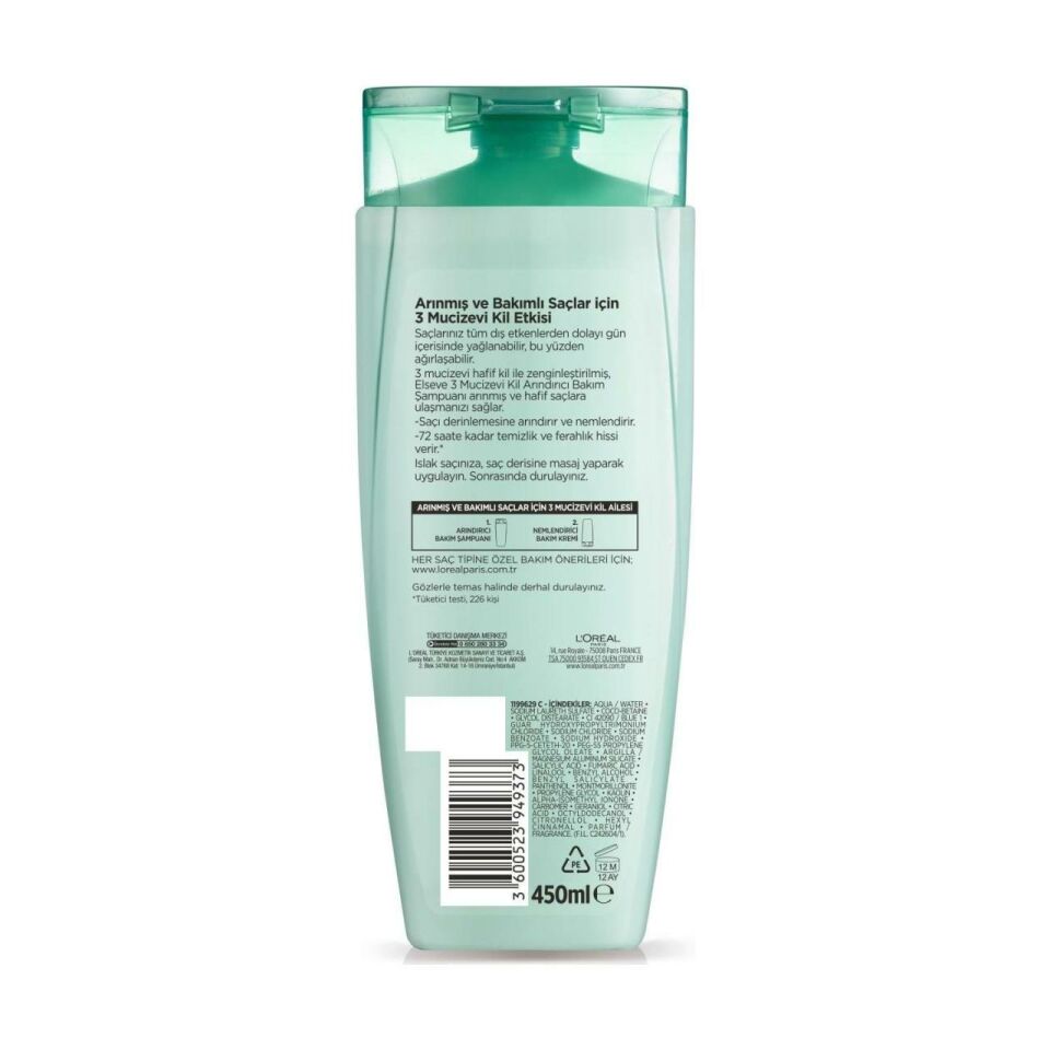 Elseve Şampuan 3 Mucizevi Kil 450 Ml
