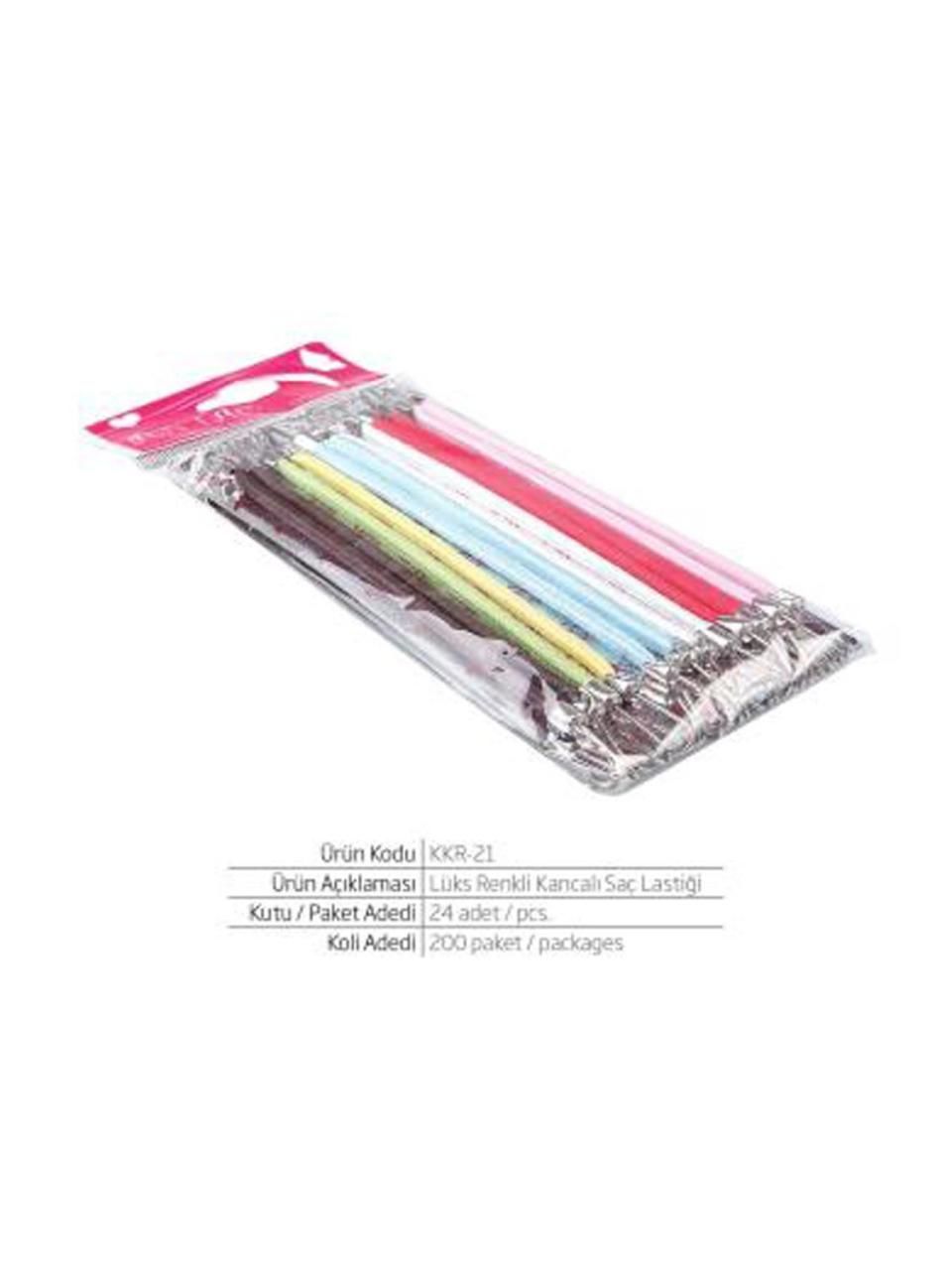 Dvl Kancalı Lastik Toka Kalın Karma Renkli 24 lü