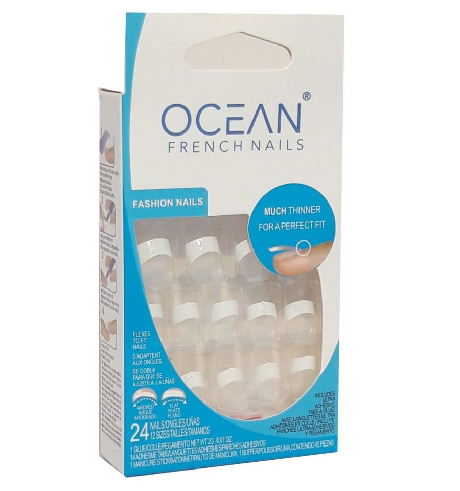 Ocean Takma Tırnak 24 lü 192-A Şeffaf Tırnak+ Beyaz French