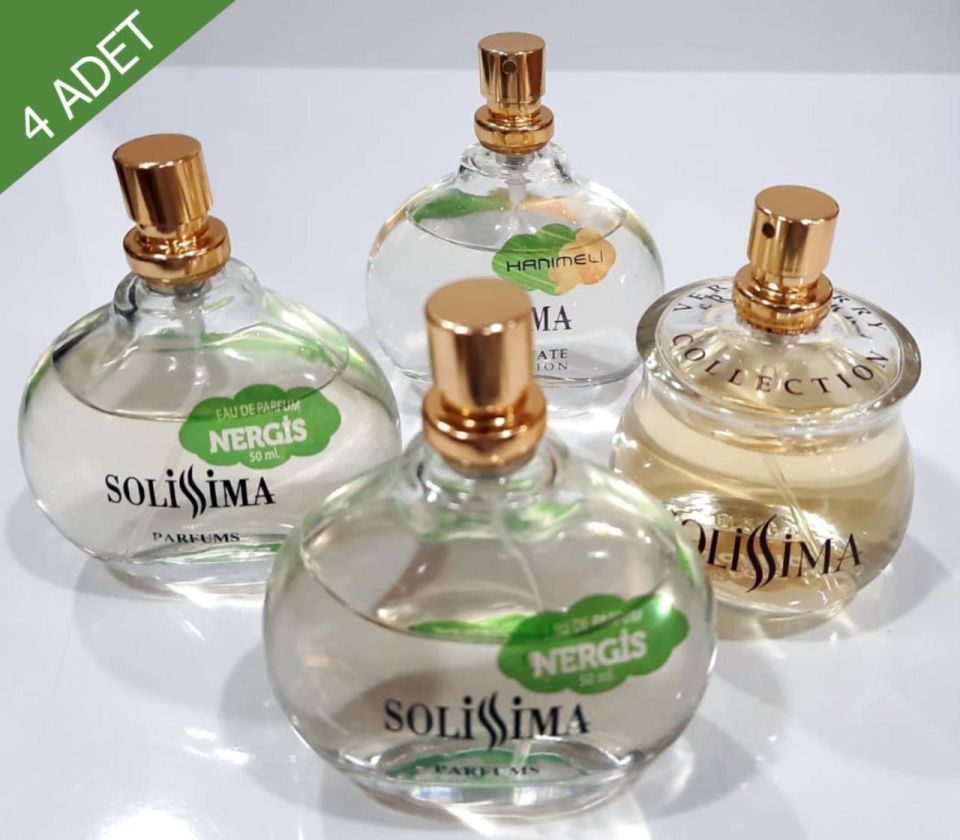 outlet 4 Adet Solissima Nergis+Nergis+Hanımeli+Vanilya kutusuz