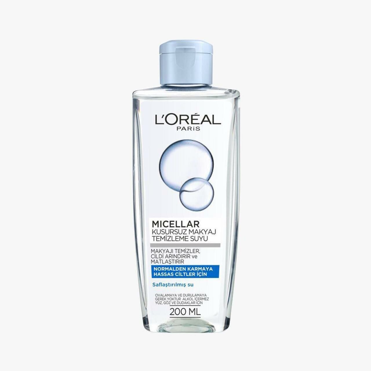 Loreal Micellar Makyaj Temizleme Suyu 200ml Kusursuz Normalden Karmaya Hassas Ciltler için
