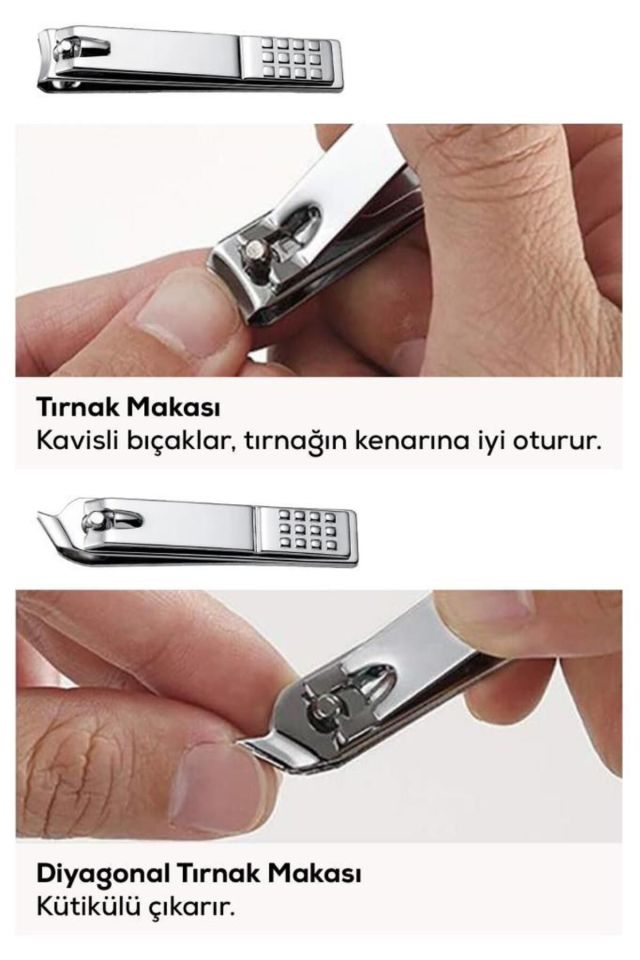 Müjgan 2 li Tırnak Makası Düz ve Yan Orta Boy