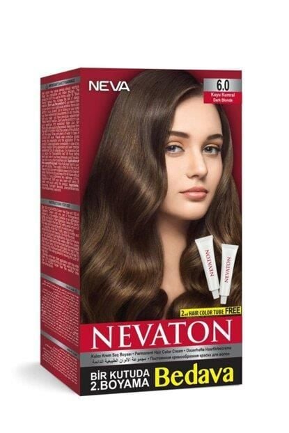 Nevaton 6.0 Koyu Kumral Saç Boyası Seti 1 Kutuda 2 Boyama