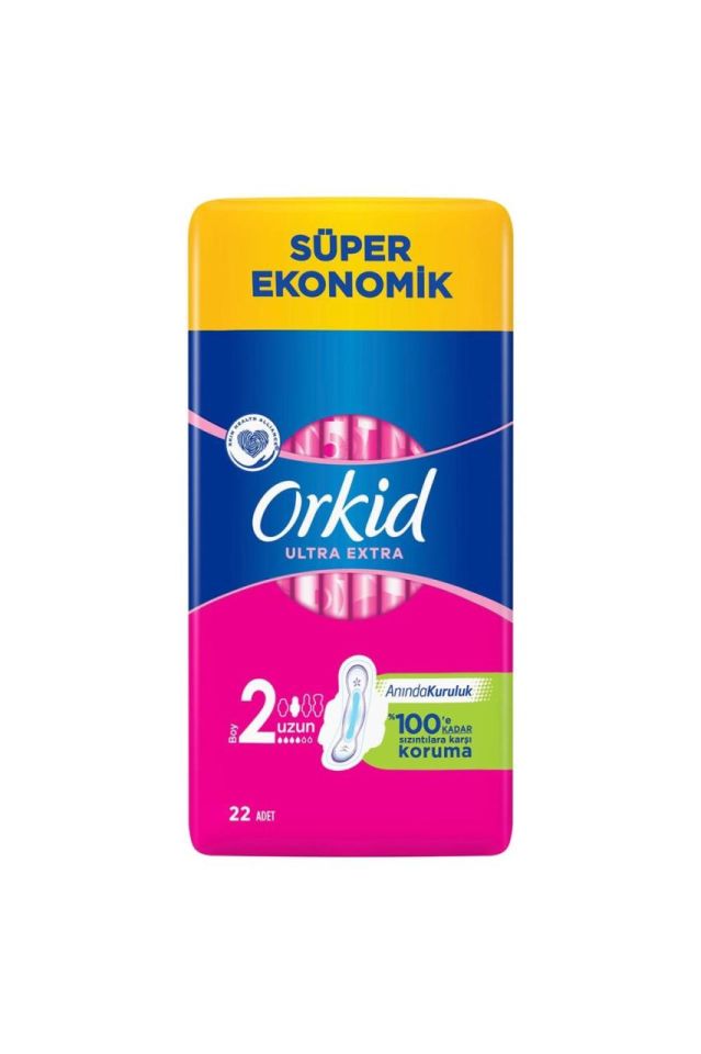 Orkid Ultra Extra Hijyenik Ped Uzun Süper Ekonomik Paket 22 Ped