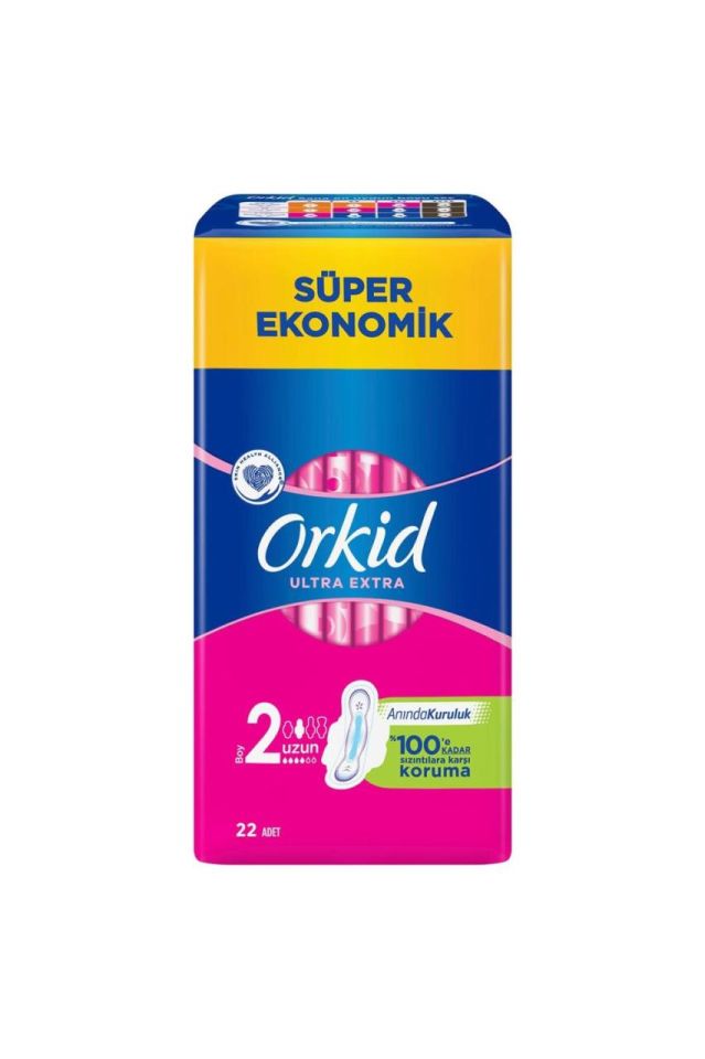 Orkid Ultra Extra Hijyenik Ped Uzun Süper Ekonomik Paket 22 Ped