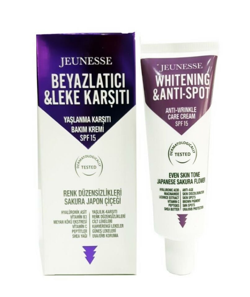 Jeunesse Beyazlatıcı Leke Karşıtı Yaşlanma Karşıtı SPF 15 Bakım Aklık Kremi 50 ml