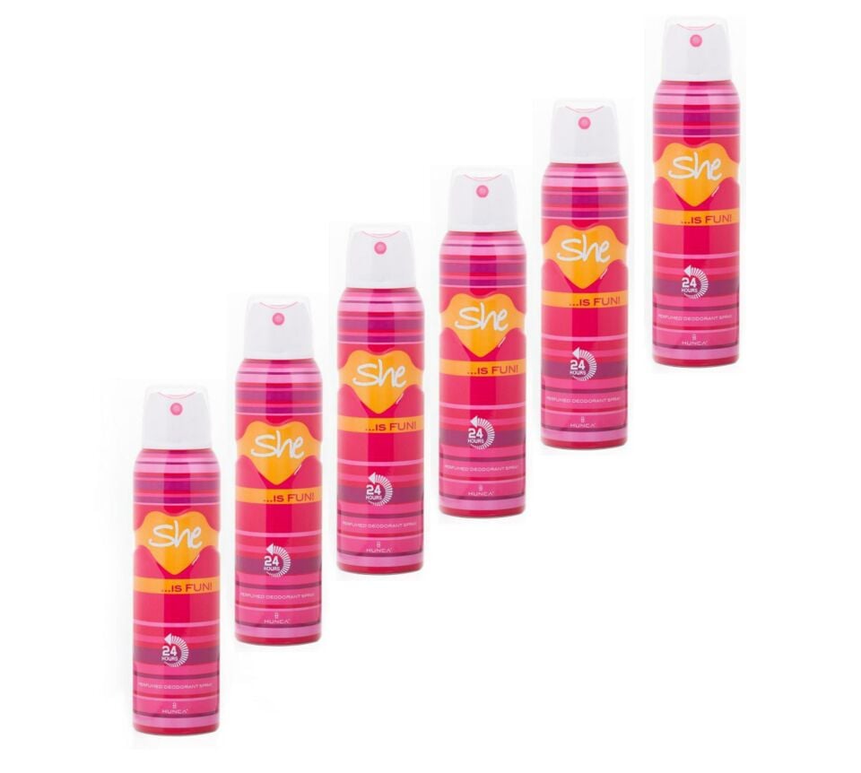 6 Adet She Deodorant Fun 150 ml Bayan Spray