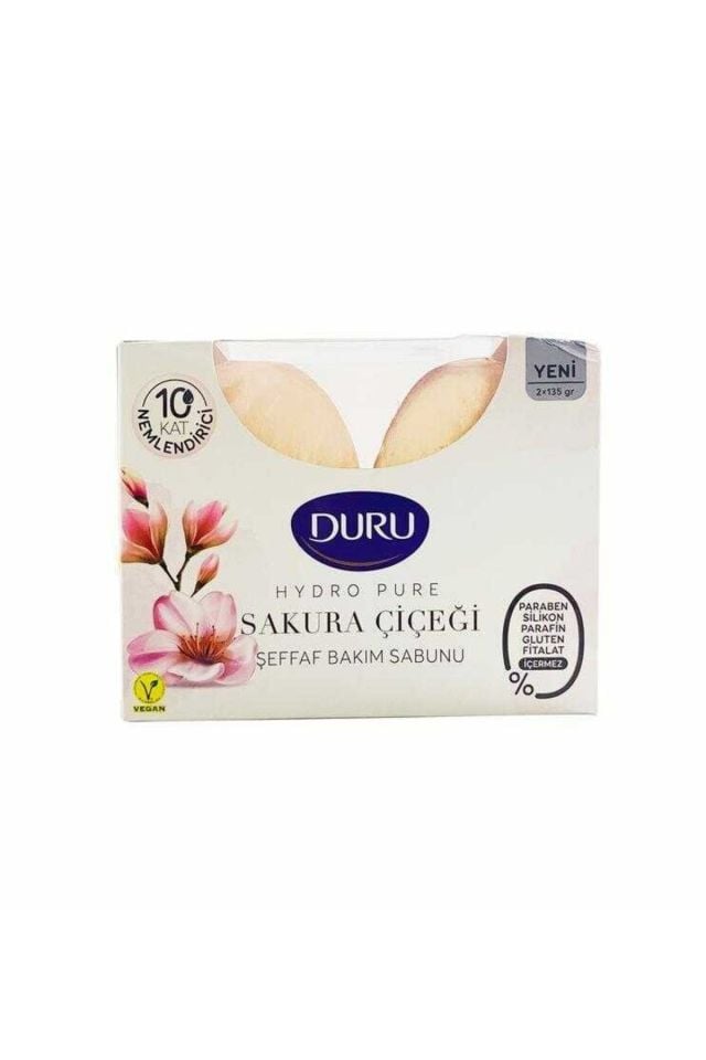 Duru Hydro Pure Sakura Çiçeği Şeffaf Cilt Bakım Sabunu 2x135g