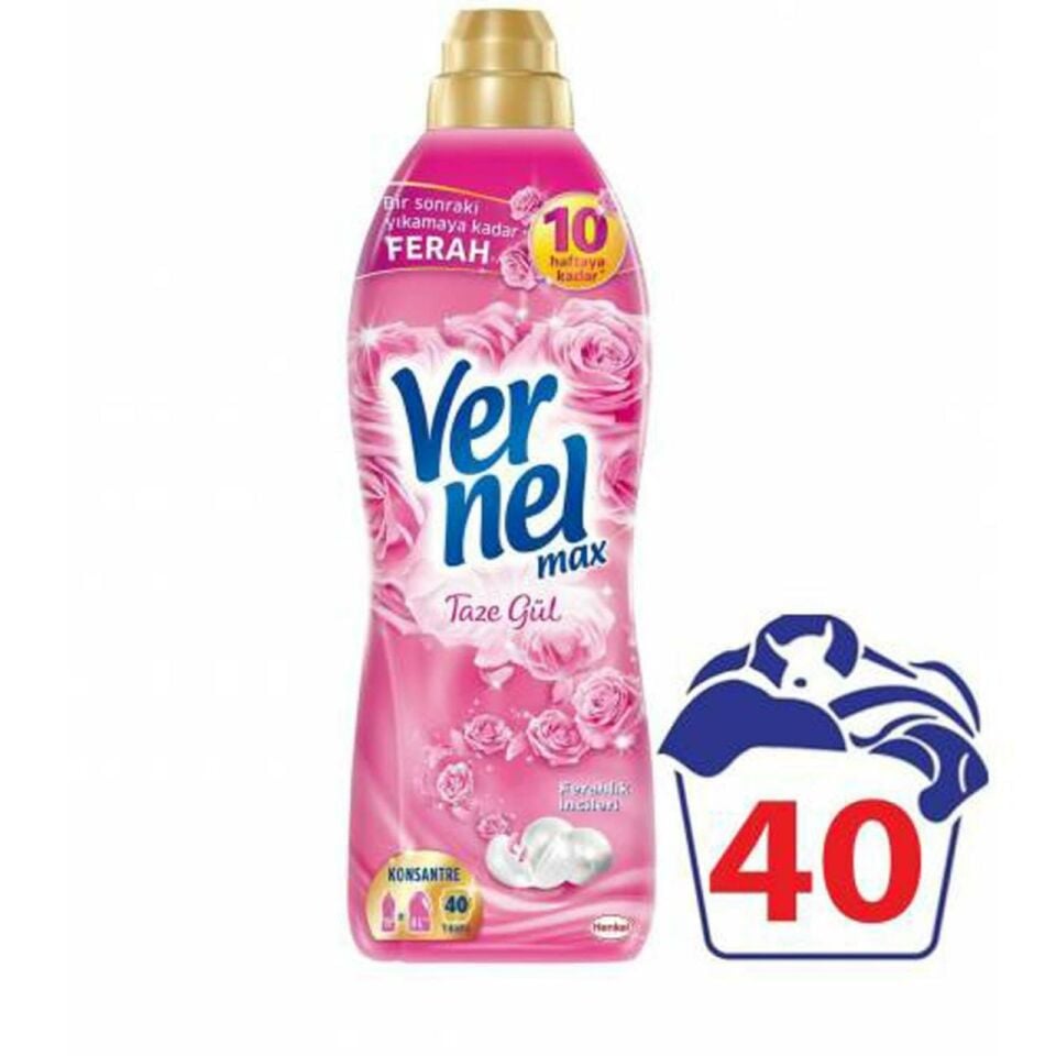 Vernel Max Konsantre Çamaşır Yumuşatıcısı Taze Gül 960 Ml