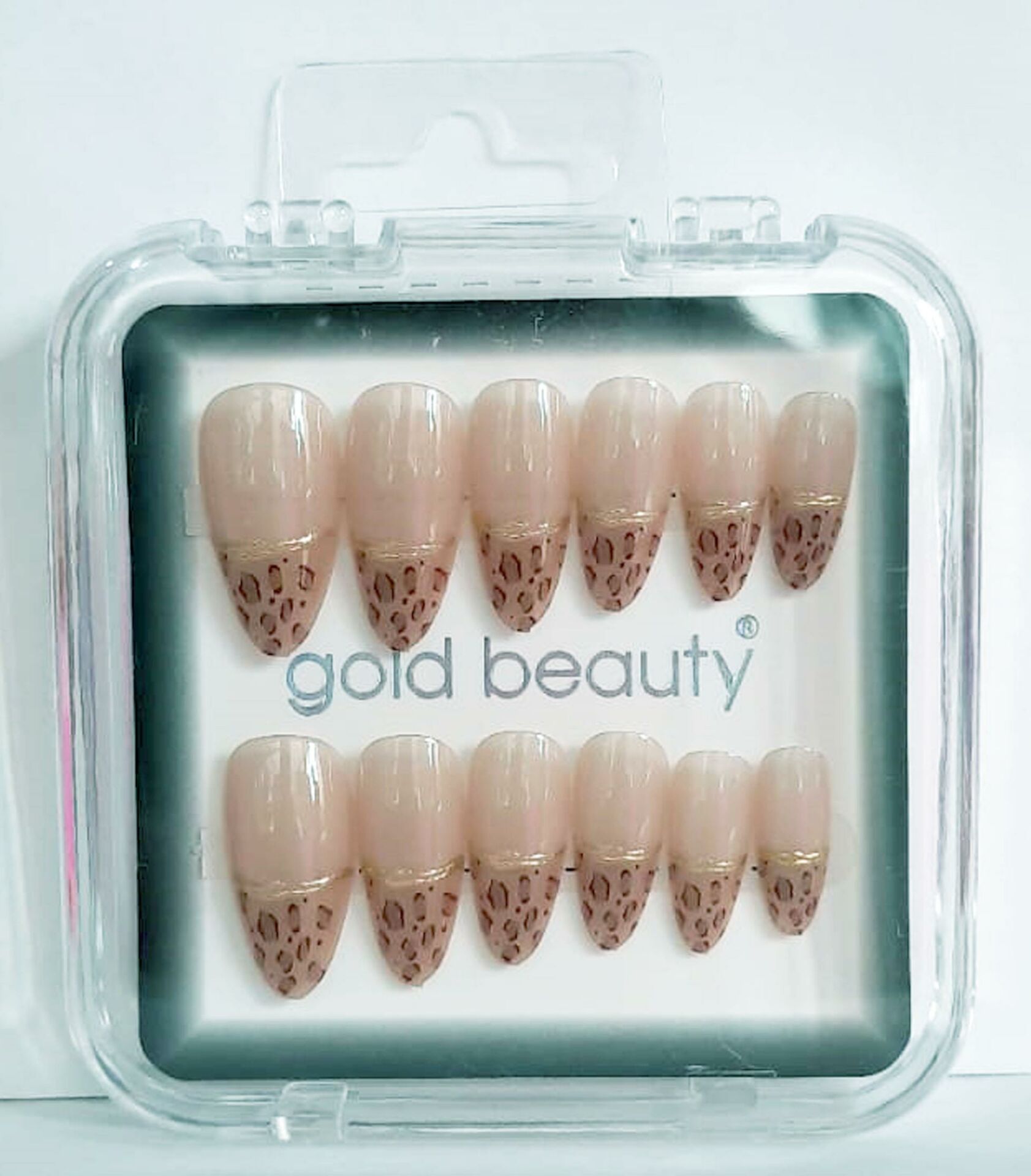 Gold Beauty Kedi Gözü Takma Tırnak 12 li EP-1527 - 26 Ten Ucu Desenli