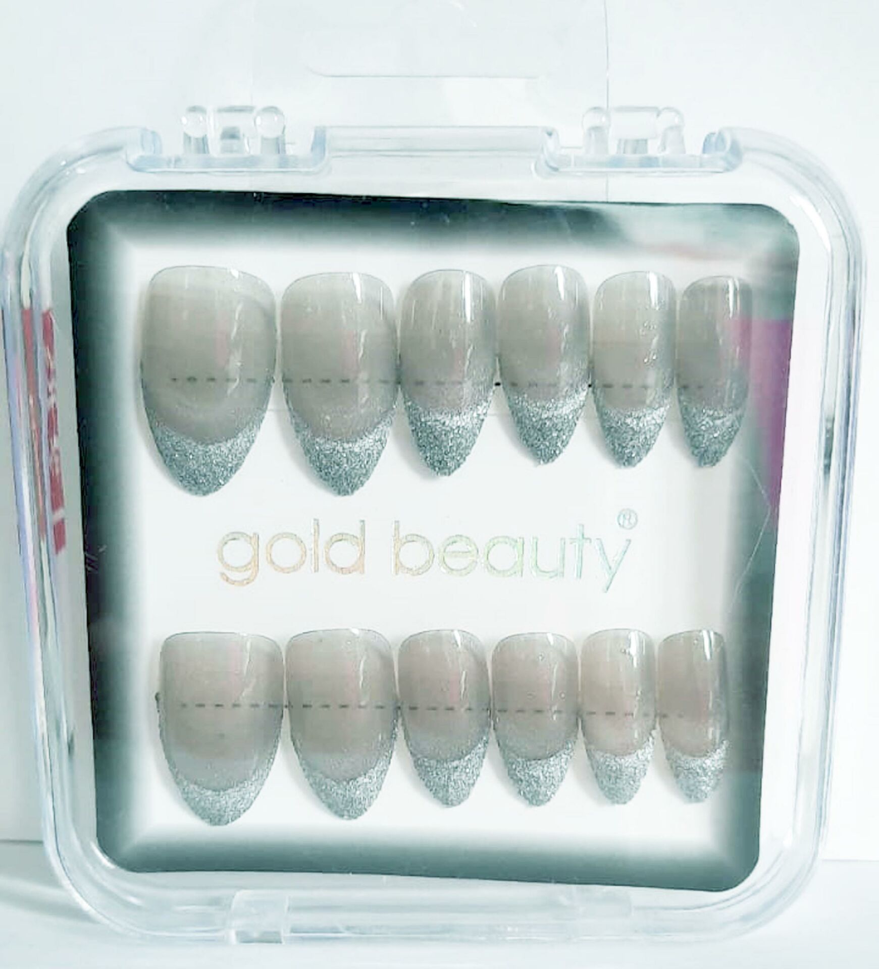 Gold Beauty Kedi Gözü Takma Tırnak 12 li EP-1527 - 10 Sedefli Gümüş Gri