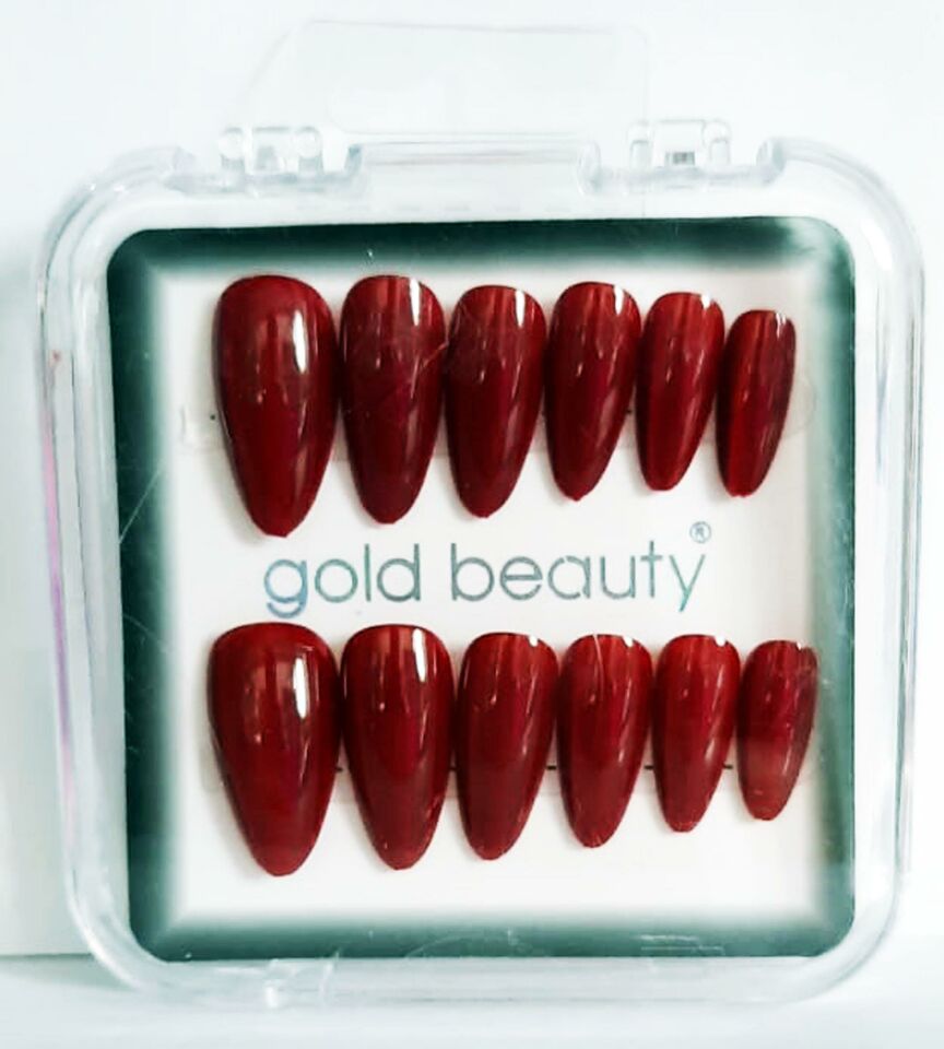 Gold Beauty Kedi Gözü Takma Tırnak 12 li EP-1527 - 1 Kırmızı