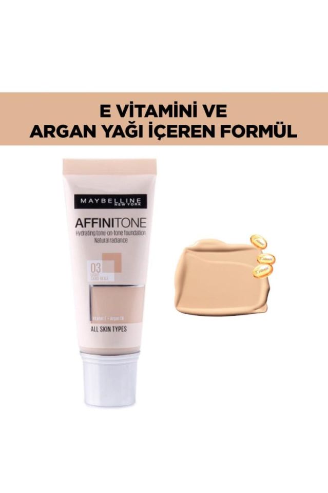 Maybelline Nemlendirme Etkili Affinitone Foundation 03 Sand Beige 30 ml