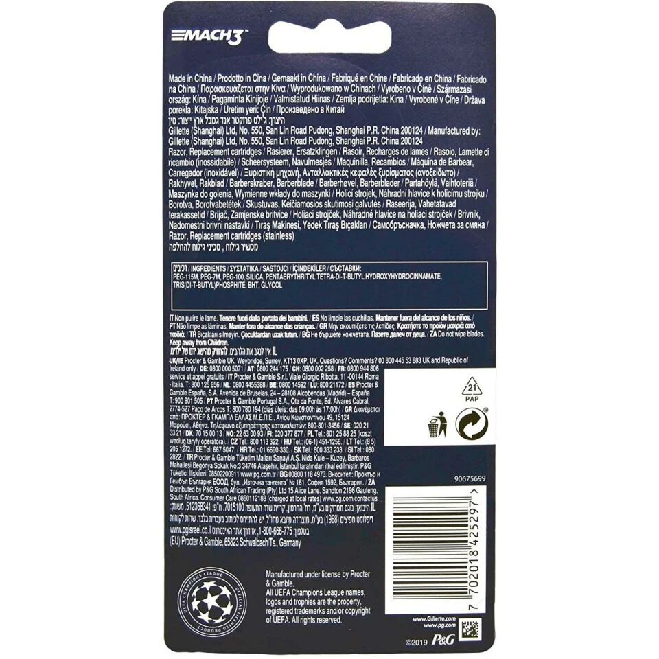 Gillette Mach3 Tıraş Makinesi + 4 Yedek Tıraş Bıçağı