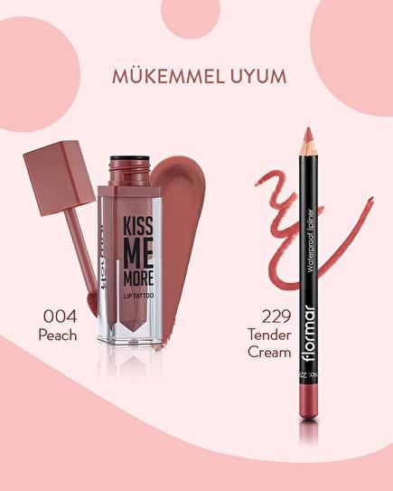 Flormar Likit Mat Ruj 04 Kiss Me More Lip Tattoo Peach
