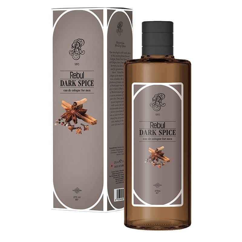 Rebul 270 ml Dark Spice Cam Şişe Kolonyası