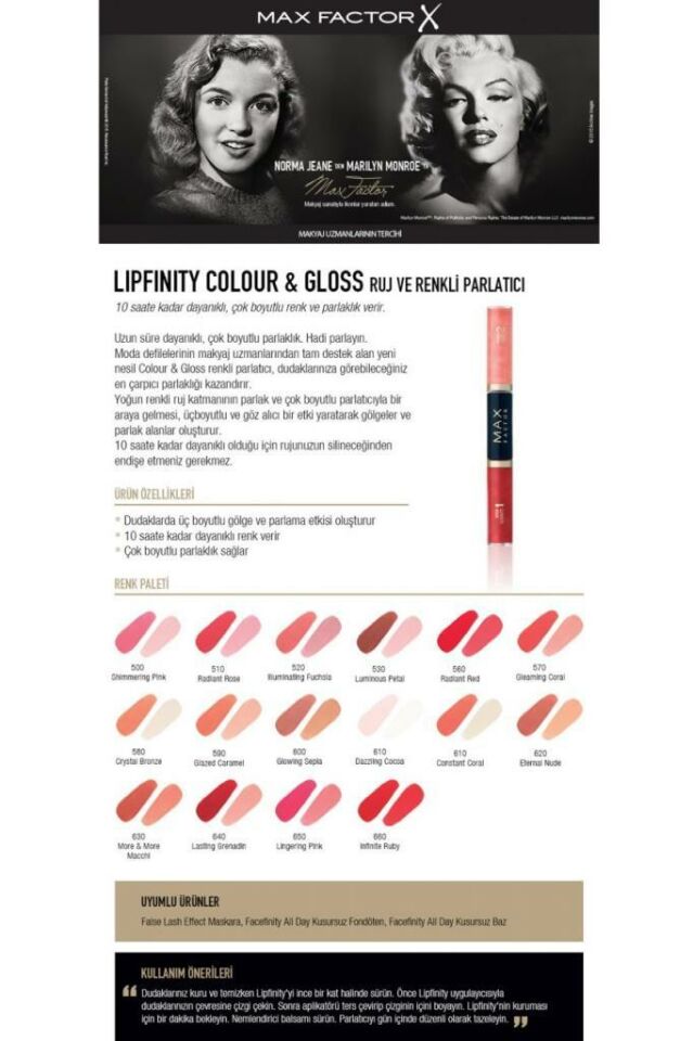 Max Factor Ruj ve Renkli Parlatıcı - Lipfinity Colour & Gloss 650 Lingering Pink