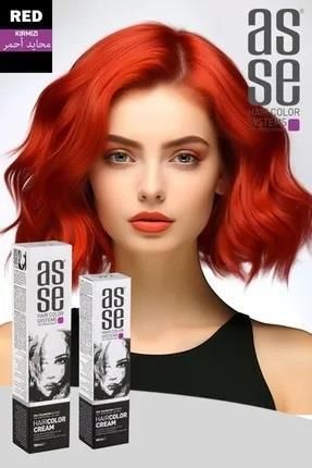Asse 60 Ml Tüp Saç Boyası Kırmızı + 50 Ml Oksidan Sıvısı