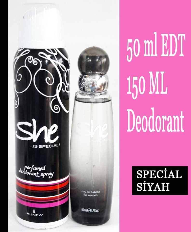 She Special Set Siyah 50 ml Edt + 150 ml Deodorant Bayan