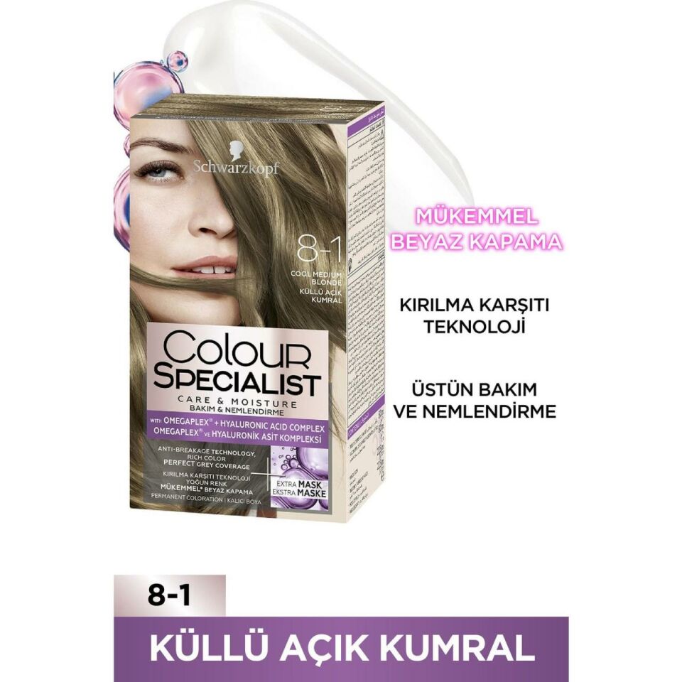 Schwarzkopf Colour Specialist Saç Boyası 8.1 Küllü Açık Kumral
