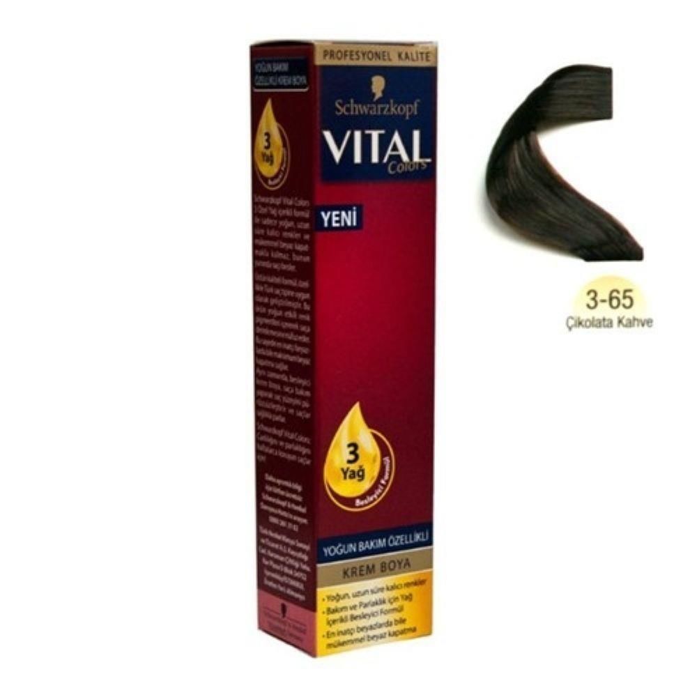 Vital Tüp Saç Boyası 3.65 Çikolata Kahve + Oksidan Sıvı 50 Ml