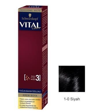 Vital Tüp Saç Boyası 1.0 Siyah + Oksidan Sıvı 50 Ml