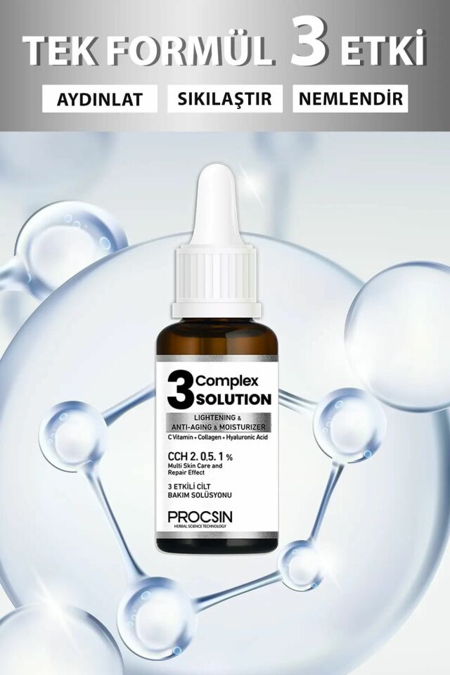 PROCSIN Aydınlatıcı + Sıkılaştırıcı + Nemlendirici 3 Complex Solution 20 ML