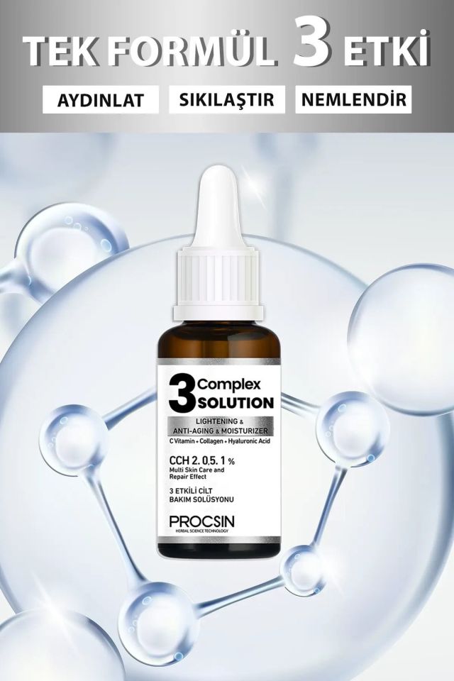 PROCSIN Aydınlatıcı + Sıkılaştırıcı + Nemlendirici 3 Complex Solution 20 ML