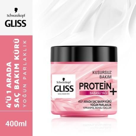 Gliss 4 Ü 1 Arada Saç Bakım Kürü Yoğun Parlaklı Protein + Babasu 400 Ml