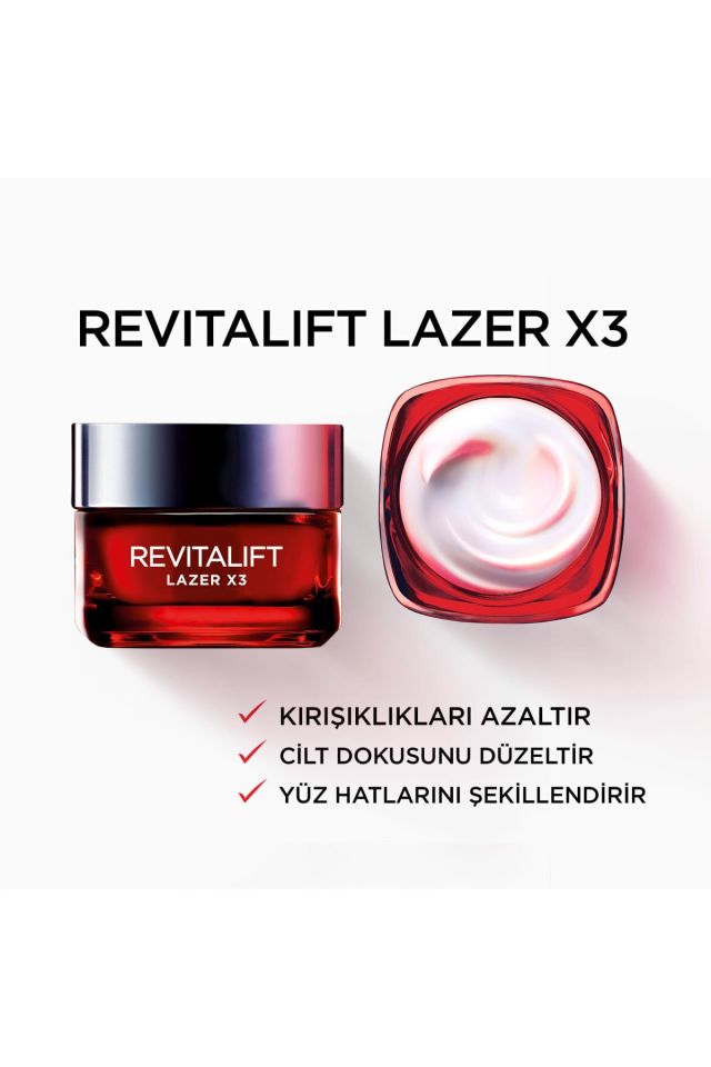 Loreal Revitalift Lazer X3 Gündüz Kremi 15 ml Yoğun Yaşlanma Karşıtı Bakım