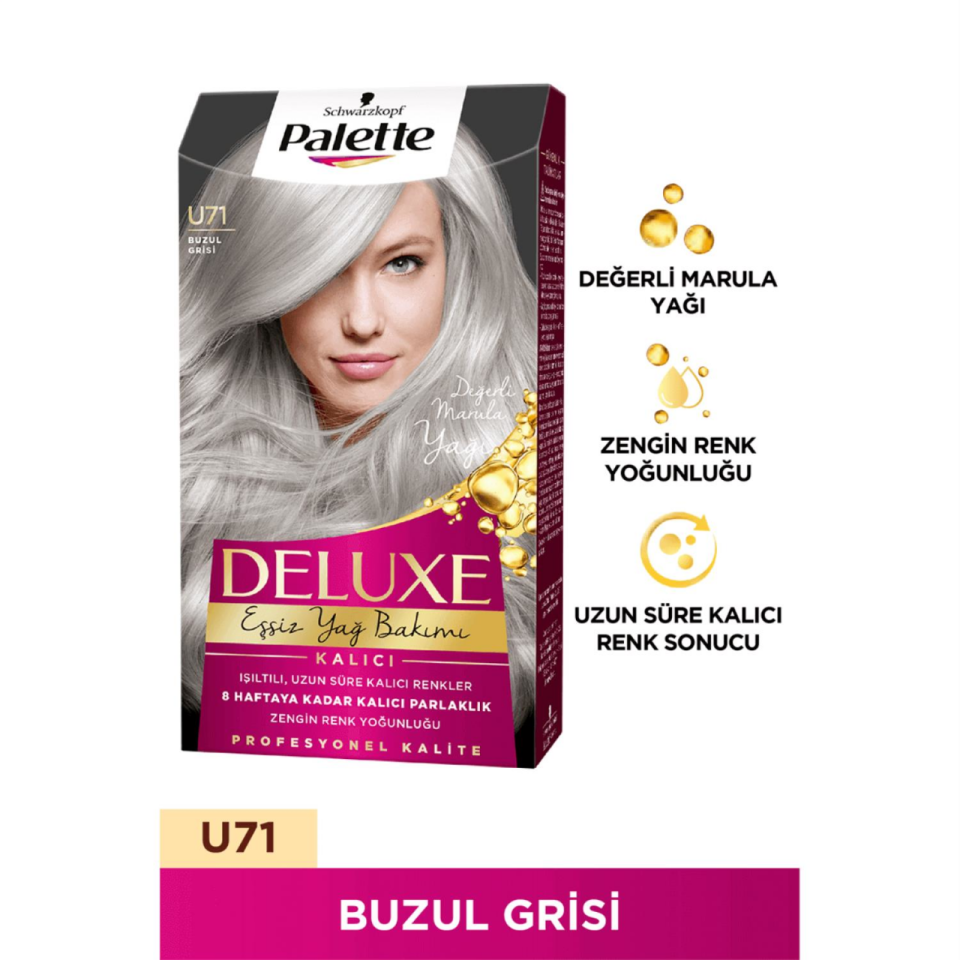 Palette Deluxe Saç Boyası U71 Buzul Grisi