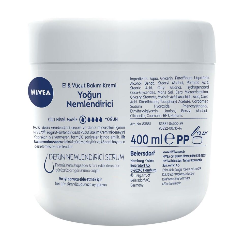Nivea Yoğun Nemlendirici Bakım Kremi 400 Ml
