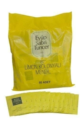 Eyüp Sabri Tuncer 1923 Limon 50 li Poşet Büyük Boy Kolonyalı Mendil