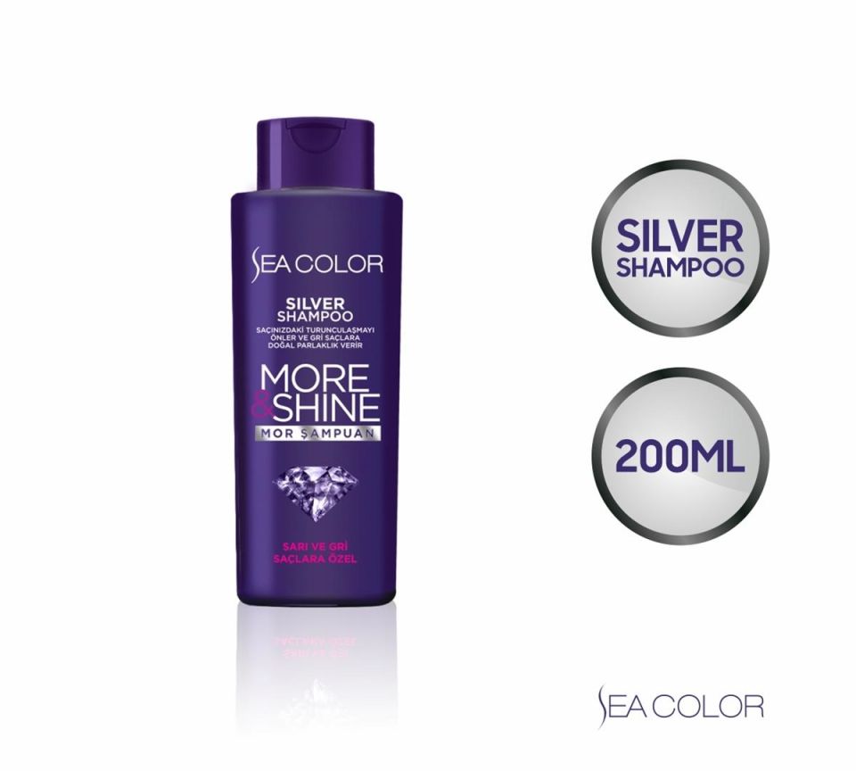 Sea Color Silver Shampoo Mor Şampuan 200 ml More Shine