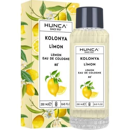 Hunca Kolonya Limon 250 Ml Cam Şişe 80 Derece
