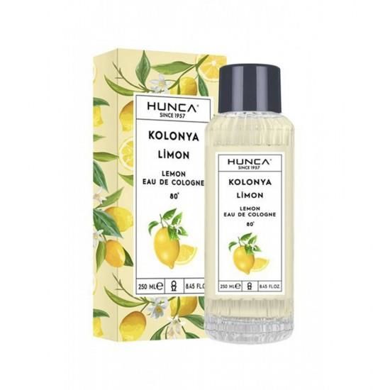 Hunca Kolonya Limon 250 Ml Cam Şişe 80 Derece