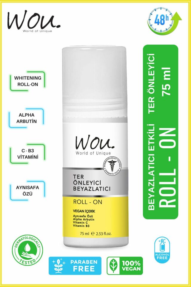Wou Roll-on 75 Gr Unisex İçin Koltuk Ter Önleyici Beyazlatıcı Sıvı