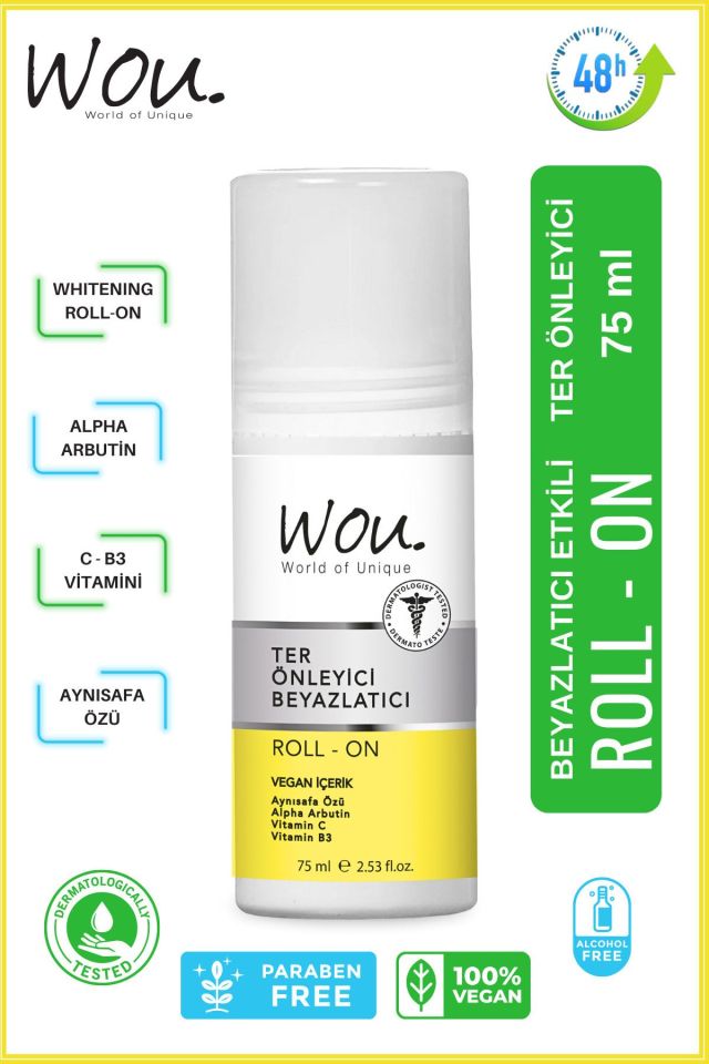 Wou Roll-on 75 Gr Unisex İçin Koltuk Ter Önleyici Beyazlatıcı Sıvı