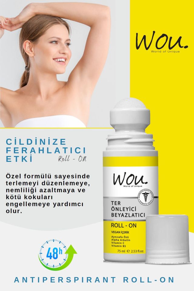 Wou Roll-on 75 Gr Unisex İçin Koltuk Ter Önleyici Beyazlatıcı Sıvı