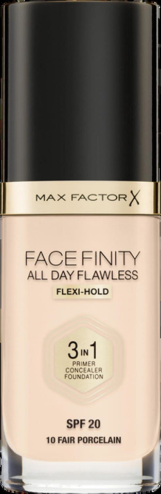 Max Factor Fondöten 10 Fair Porcelain FaceFinity All Day Flawless 3N 1