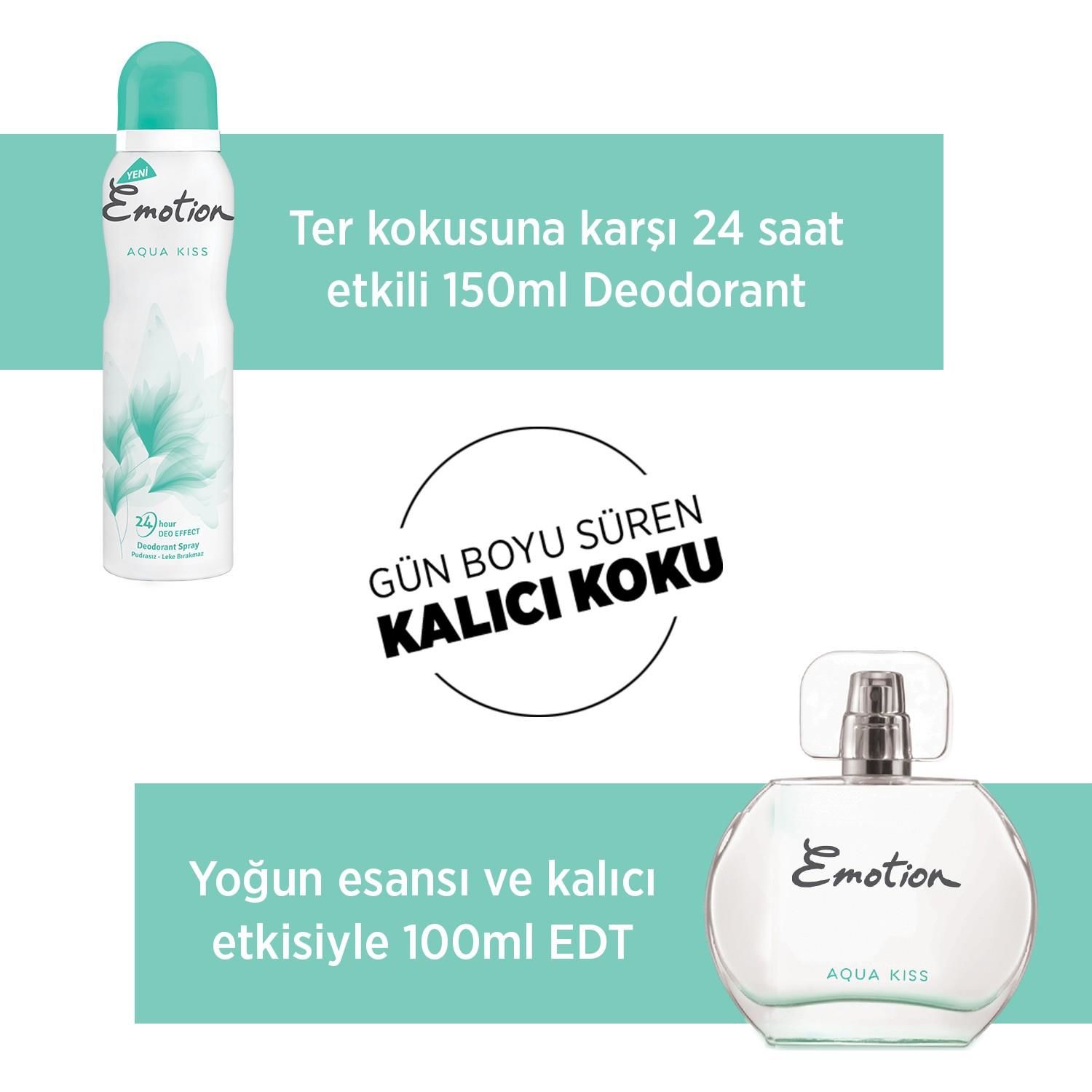 Emotion Aqua Kiss Set Edt 50 ml + 150 ml Deodorant Kadın Parfüm