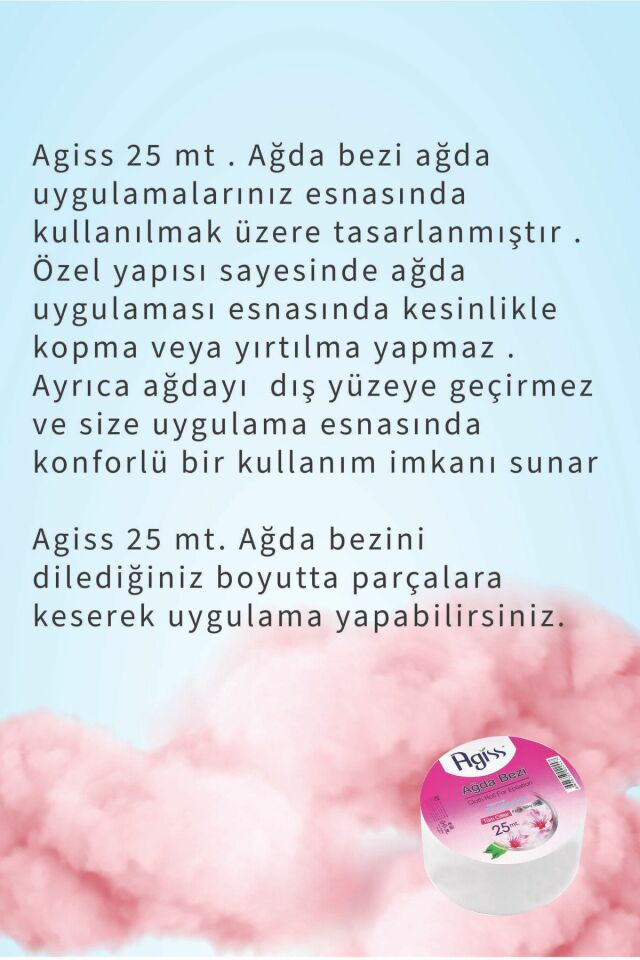 Agiss Ağda Bezi 25 mt Rulo