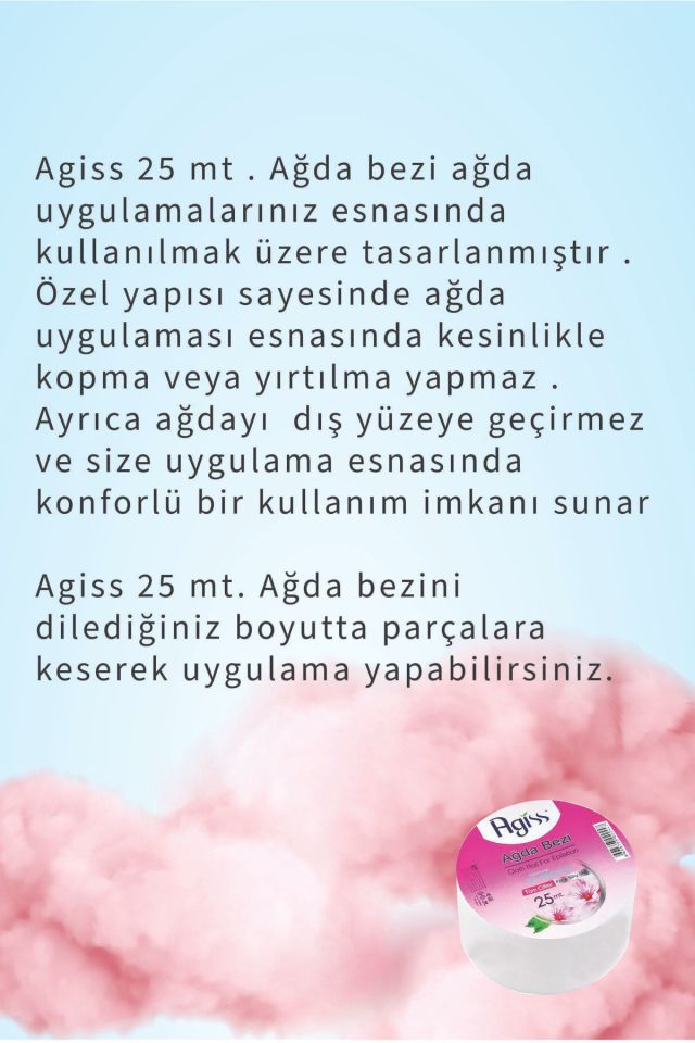Agiss Ağda Bezi 25 mt Rulo